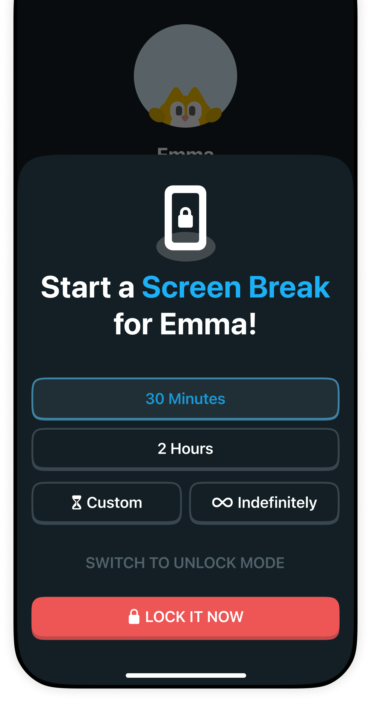KidoPal Realtime Screen Break and Lock Modal